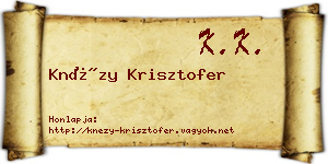 Knézy Krisztofer névjegykártya